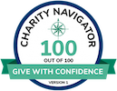 Charity Navigator seal: 100 out of 100